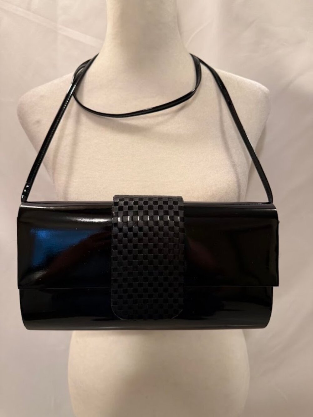 JESSICA STEVENS Black Leather Crossbody Bag!